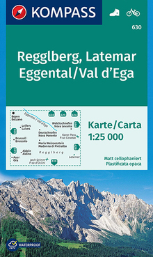 KOMPASS Wanderkarte Regglberg, Latemar, Eggental, Val d'Ega, KOMPASS-Wanderkarten