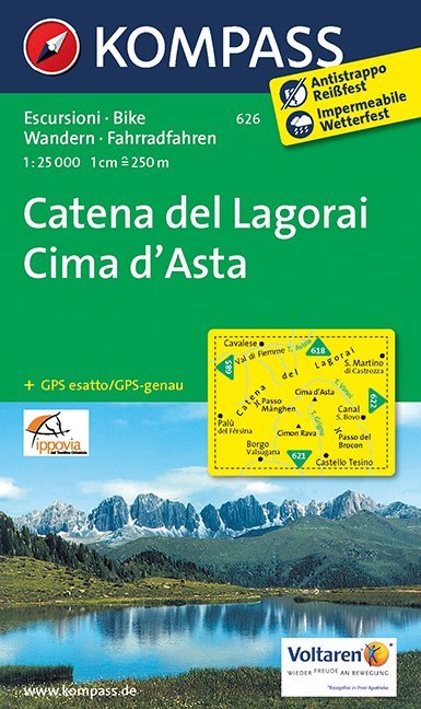 MAIRDUMONT KOMPASS Wanderkarte Catena del Lagorai - Cima d'Asta